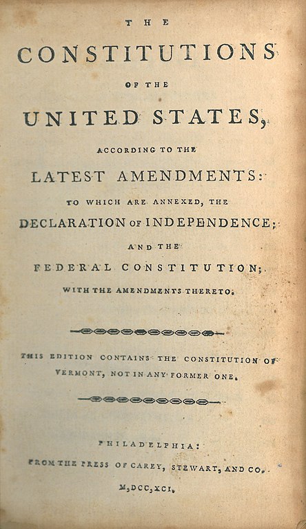 CONSTITUTION. Page one of the Constitution of the United