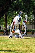 Karel Appel, 1950: 'The Elephant', original in cast in 1950 (the later version in painted bronze in this photo is made in 1989)