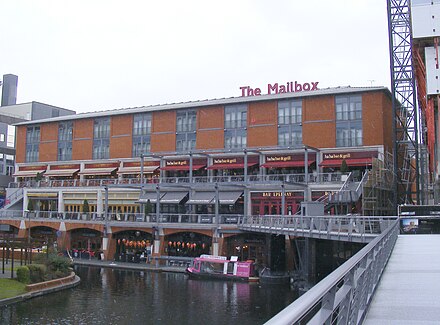Restaurants at the canal side of The Mailbox