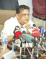 The Minister of State for Heavy Industries & Public Enterprises (Independent Charge), Shri Santosh Mohan Dev addressing the Press in New Delhi on October 14, 2004.jpg