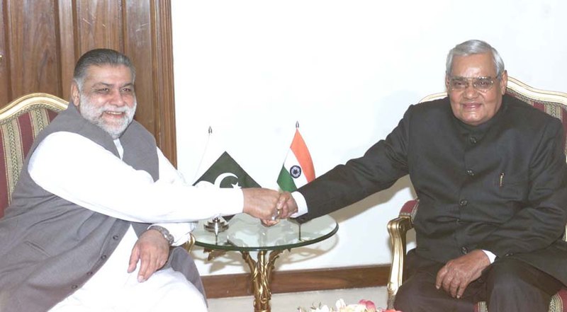 File:The Prime Minister Shri Atal Bihari Vajpayee meeting with the Prime Minister of Pakistan Mr. Mir Zafarullah Khan Jamali on the sidelines of SAARC Summit in Islamabad, Pakistan on January 4, 2004.jpg