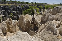 Mining of phosphate rock in Nauru The site of secondary mining of Phosphate rock in Nauru, 2007. Photo- Lorrie Graham (10729889683).jpg