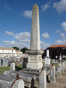 Grave of Jean-Baptiste Hubert (1781–1845) in the cemetery of Yves, Charente-Maritime, France