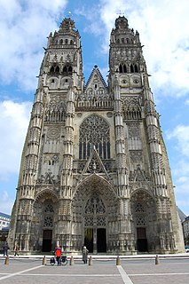 Tours Cathedral Church in Indre-et-Loire, France