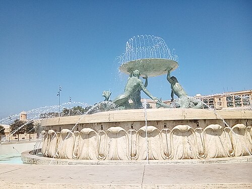 Tritons' Fountain in Valletta