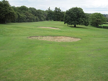 Bunkers on the golf course Tudor Sports Ground bunkers.jpg