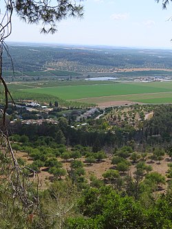 Kibbutz Tzora visto desde la montaña Zorah