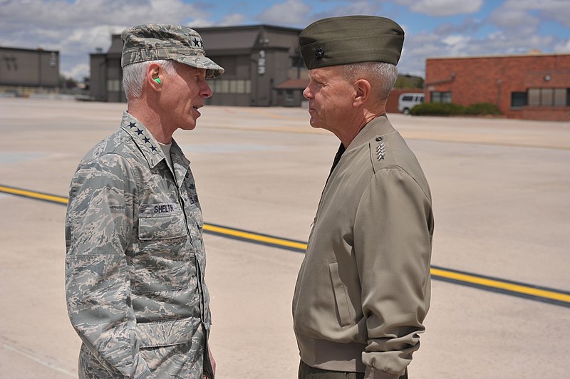 File:U.S. Air Force Gen. William L. Shelton, left, commander, Air Force Space Command, talks to U.S. Marine Corps Gen. James F. Amos, commandant of the Marine Corps, after attending the 2011 Warrior Games at the U.S 110519-M-HQ440-449.jpg