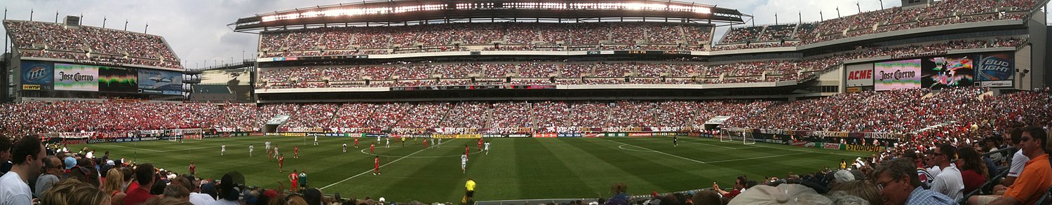 Panorama of the U.S. National Soccer Team playing the national team of Turkey in the 2010 World Cup send-off series