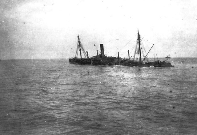 Montanan after her torpedo attack on 15 August 1918