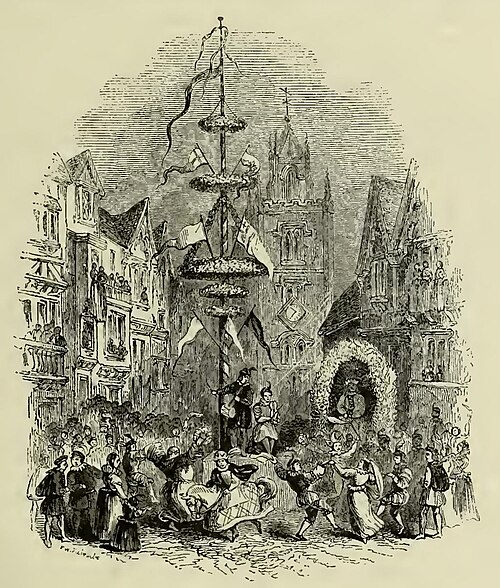 1841 illustration of the Undershaft maypole