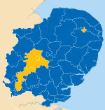 United Kingdom EU referendum 2016 area results (East of England).svg