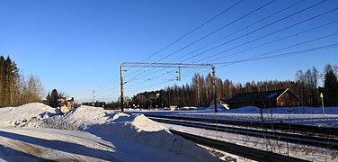 Utin rautatieliikennepaikka ja vanha rautatieasema maaliskuussa 2019