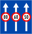 127b: Speed limits per lane