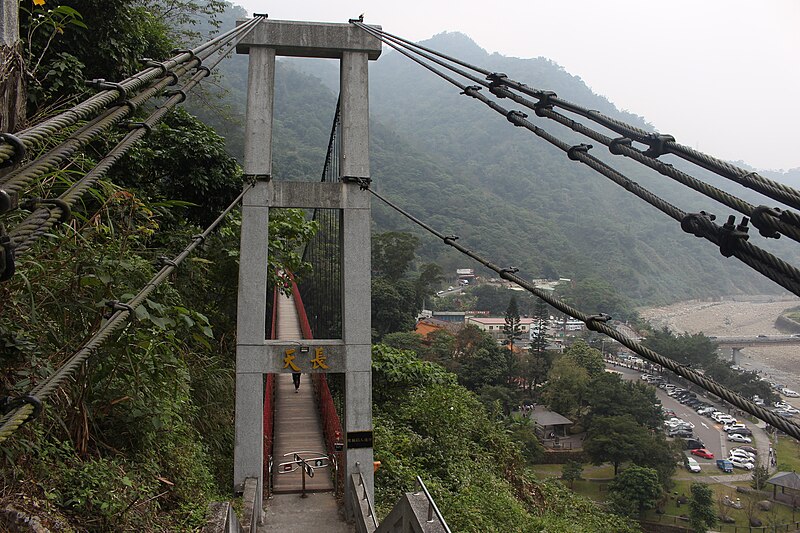 File:View from stairs down to Tianchang Suspension Bridge on 1st January 2017.jpg