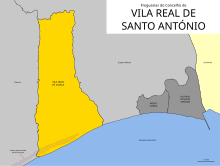 mapa das freguesias do município de Vila Real de Santo António