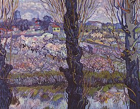 Kwitnący sad z widokiem na Arles (1889), Nowa Pinakoteka