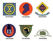 Shoulder Sleeve Insignia of World War I Divisions
(the 15th, 16th, 17th, 19th, and 20th Divisions never officially selected insignia) WWISSI.jpg