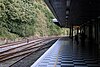 Platform 3 at Waterford station, showing the crossover in the track