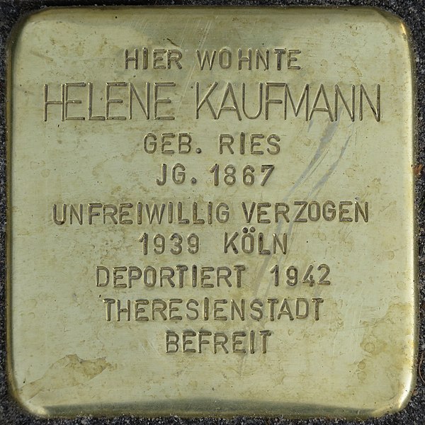 File:Witten Stolperstein Helene Kaufmann.jpg