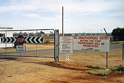 The entrance of the former Woomera IRPC. Woomera-irpc.jpg