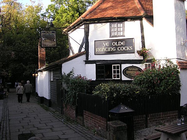 Ye Olde Fighting Cocks in St Albans, Hertfordshire, which once held the Guinness World Record for the oldest pub in England