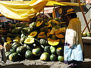 Cucurbita maxima? mercado de La Paz). Como el camote chileno, o el macre peruano. Mercado de La Paz, Bolivia, en la foto sólo lo llaman zapallo.