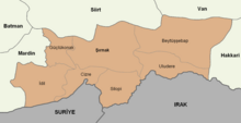 Şırnak location districts.png