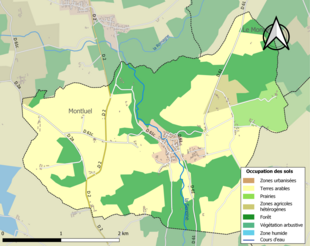 Barevná mapa znázorňující využití půdy.