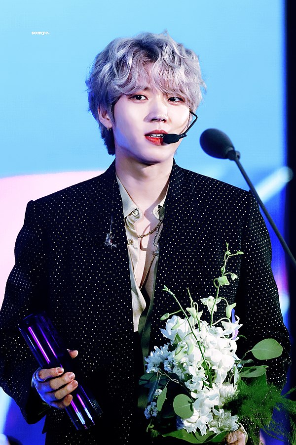 Woohyun at the 3rd Soribada Best K-Music Awards in August 2019