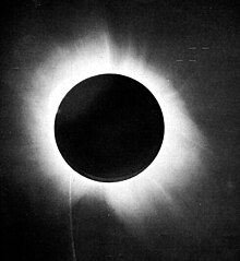 The 1919 total solar eclipse provided one of the first opportunities to test the predictions of general relativity. 1919 eclipse positive.jpg