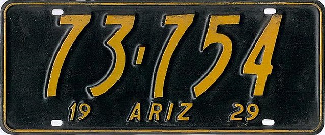 1929 Год цифры. Arizona License Plate. Vehicle_Registration_Plates Arizona 1984.