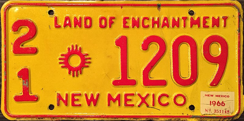 File:1966 New Mexico (USA) license plate.jpg