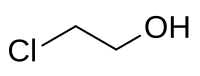 Structuur van 2-chloorethanol