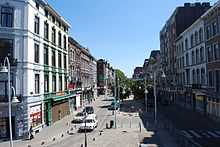 Le boulevard Saucy, ancien bras de la Meuse qui pénétrait en Outremeuse, comblé en 1860