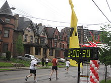 Marathoners on Negley Ave. in 2011 between Friendship and East Liberty 2011pghmarathon2.jpg