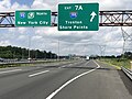 File:2020-07-07 15 41 56 View north along Interstate 95 (New Jersey Turnpike) at Exit 7A (Interstate 195, Trenton, Shore Points) in Robbinsville Township, Mercer County, New Jersey.jpg
