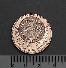 Cara de Moneda de 20 pesos Oro