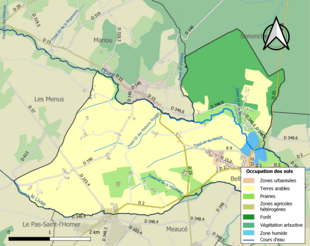 Kolorowa mapa przedstawiająca użytkowanie gruntów.