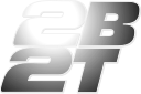 2b2t -logo, jossa on "2B" yhdellä rivillä ja "2T" sen alapuolella isoilla kirjaimilla