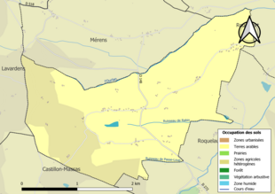 Barevná mapa znázorňující využití půdy.