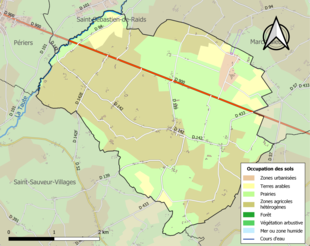 Kolorowa mapa przedstawiająca użytkowanie gruntów.