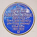 Abercrombie plaque at 18 Village Road, Oxton