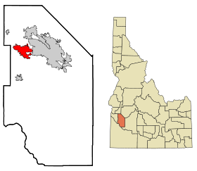 Ada County Idaho Incorporated and Unincorporated areas Meridian Highlighted.svg