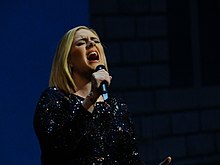 Adele performing in 2016 Adele 'Adele Live 2016' - Nashville DSC04671 (30410853565).jpg