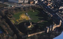 Aerial view of Cardiff Castle.jpg
