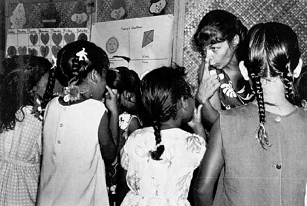 A class in the Marshall Islands