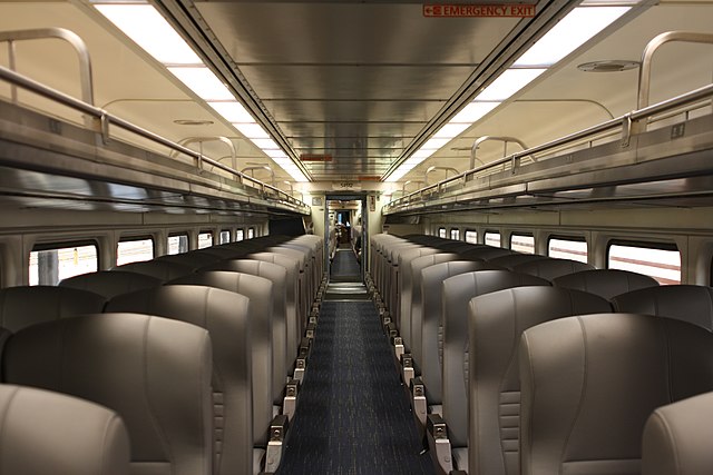 The interior of a Horizon coach in 2020.