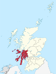 Argyll i Butea na karti Škotske
