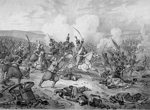 Battle of Vršac, between army of Serbian Vojvodina and Hungarian army, January 1849